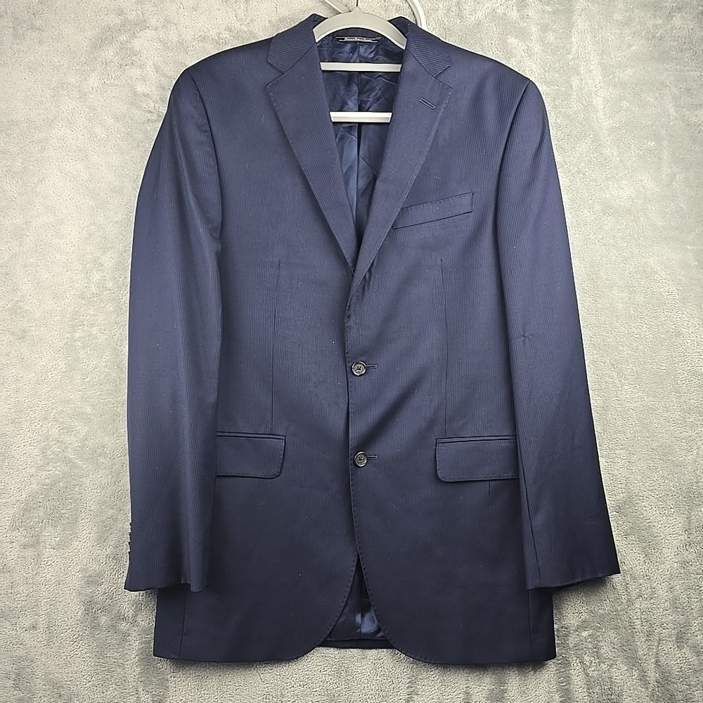 Jack Victor Loro Piana Blazer Mens 40 L Blue Super‎ 130's Wool Sport Coat Napoli